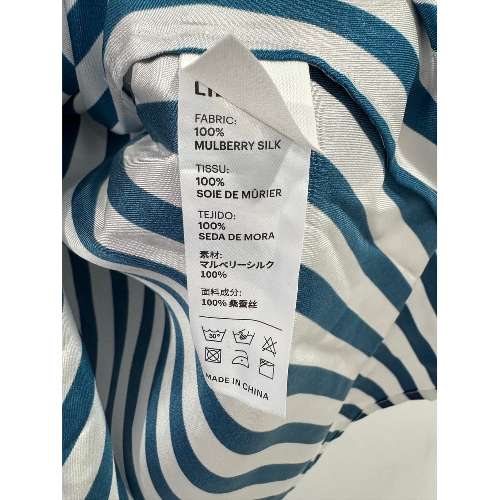NWT LILYSILK Women Classic Striped 100% Mulberry Silk Button Down Shirt Small - Picture 6 of 8